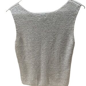 Silver Knit Sleeveless Top